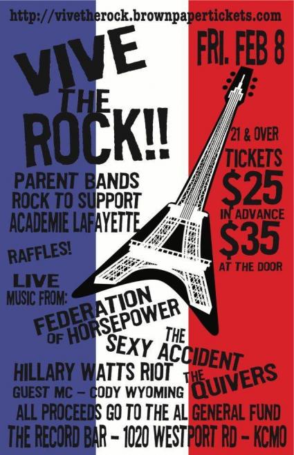 Upcoming: Vive The Rock – Fundraiser for Académie Lafayette at recordBar, 2.8.13