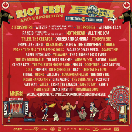 Riot Fest- Toronto Sept 19-20th