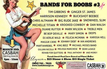 BANDS FOR BOOBS – CHARITY EVENT IN HAMILTON!