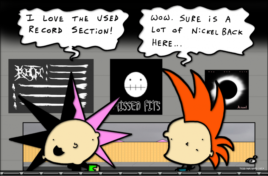 Krust Toons: “The Used Record Section” by Tedd Hazard