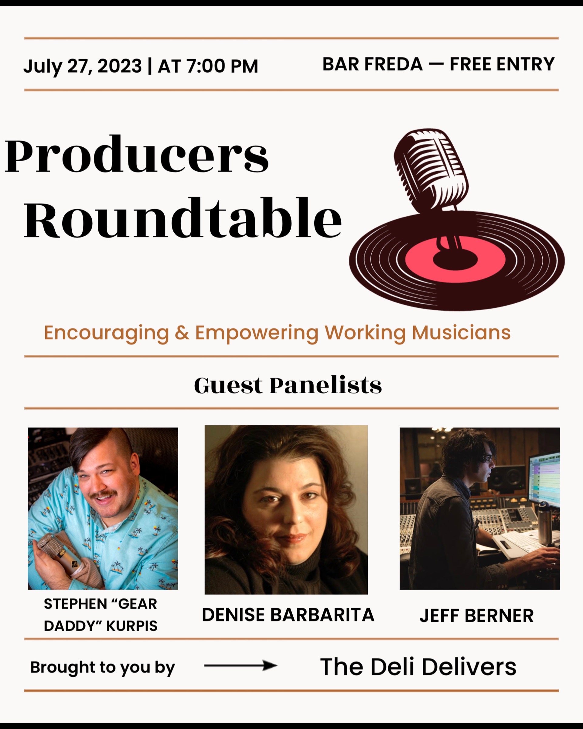 Producers Roundtable at Brooklyn’s Bar Freda tonight!