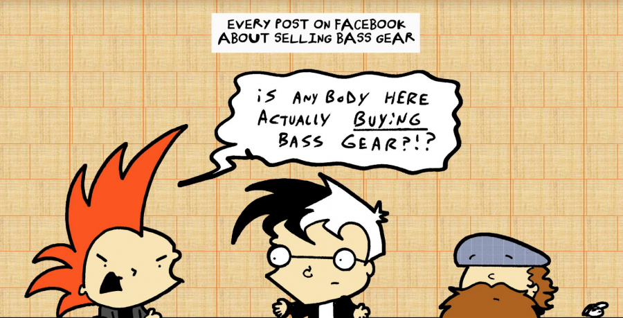 Krust Toons: “Buying Bass Gear on Facebook” by Tedd Hazard